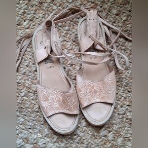La rosa artesanías leather womens sandals size 8 travel western cowgirl country